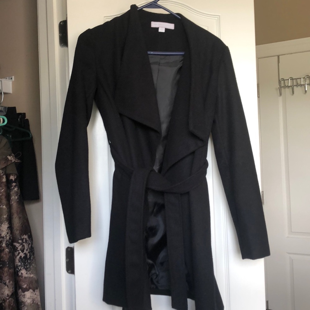 NY&C black asymmetrical coat